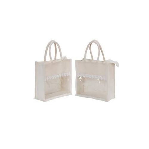 Transparent cover jute bag