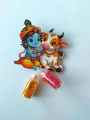 MDF fridge magnet with Kumkum and turmeric