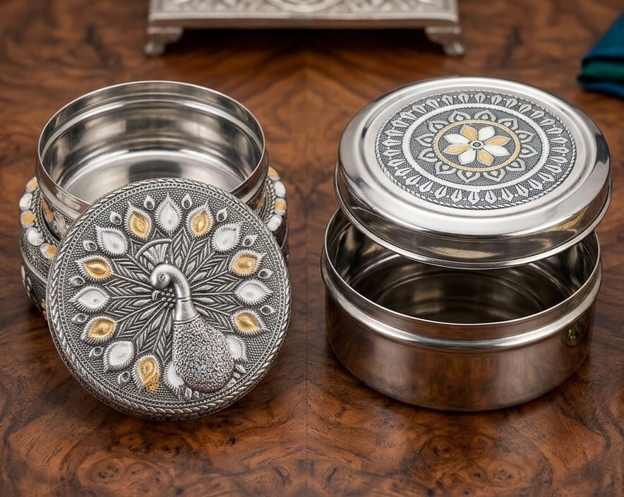 Meenakari Stainless steel box - Image 4