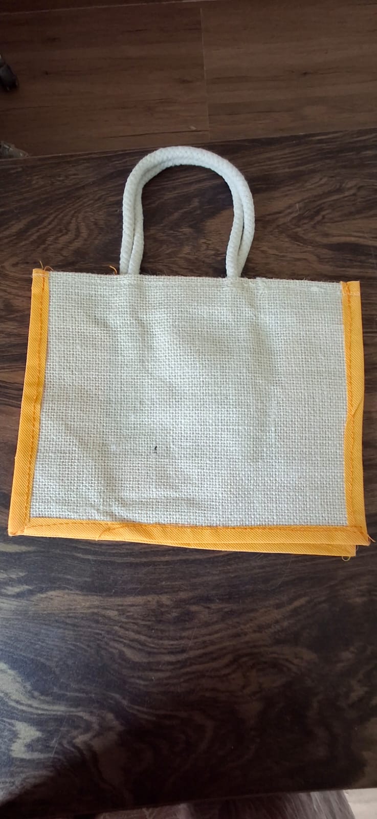 Simple Gold printed Jute bag - Image 3