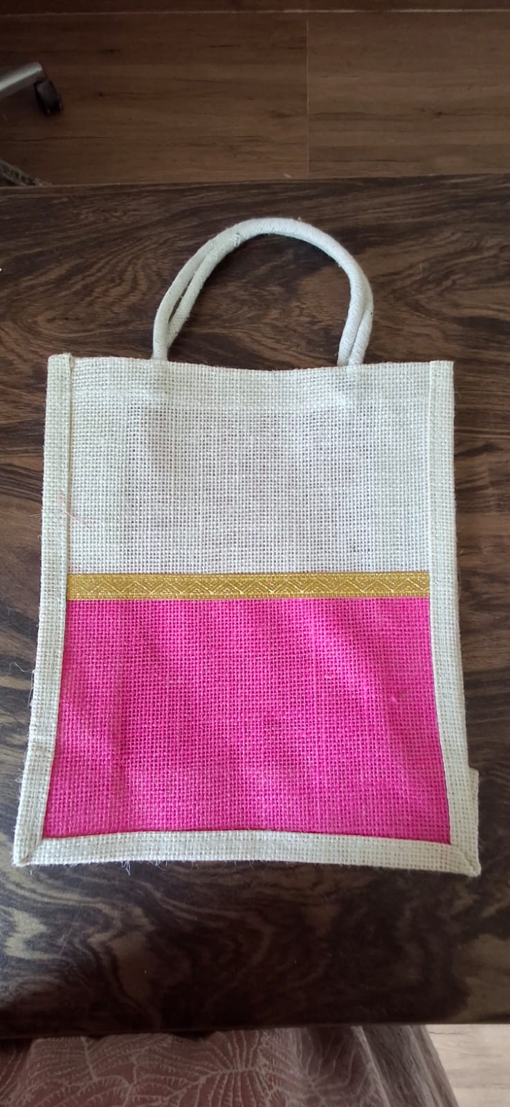 Small Jute Bag with simple Lace - Image 2