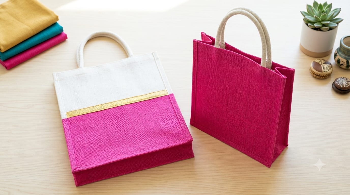 Small Jute Bag with simple Lace