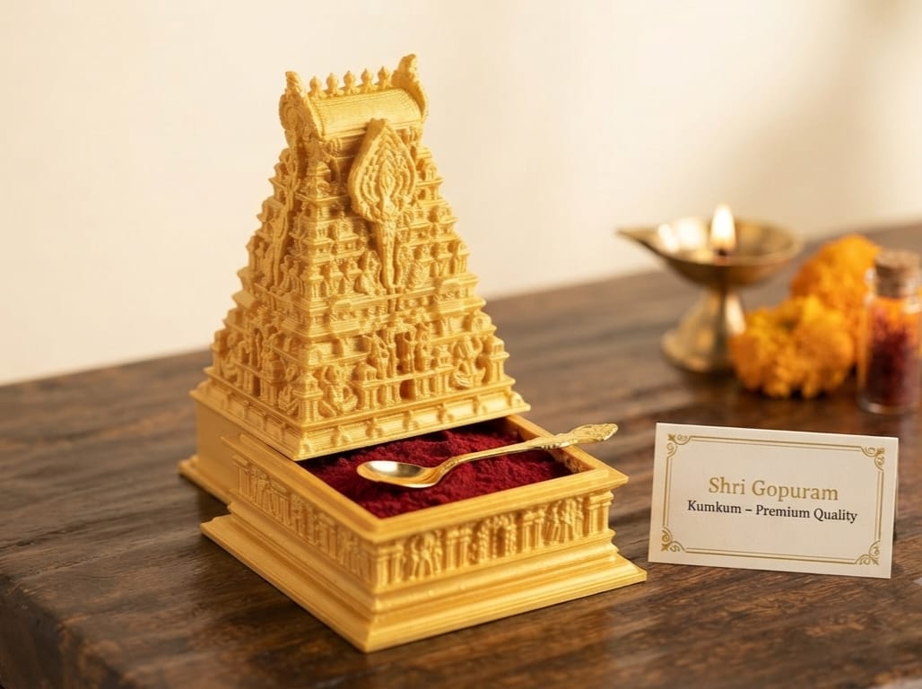 Temple Gopuram Kumkum Chimizh